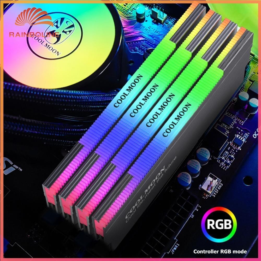 Rain COOLMOON CR-D134S ARGB RAM Heatsink Heat Spreader Cooler 5V 3PIN ...