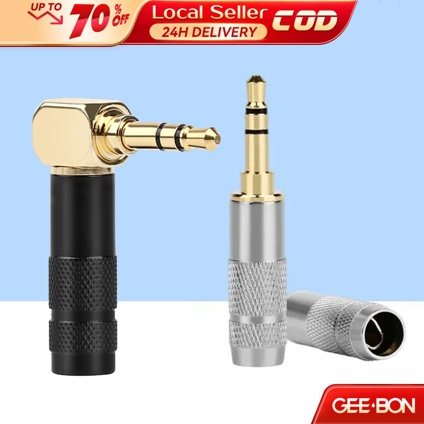 GEEBON Jack 3.5mm Earphone Plug For Soldering Audio Connector Dual ...