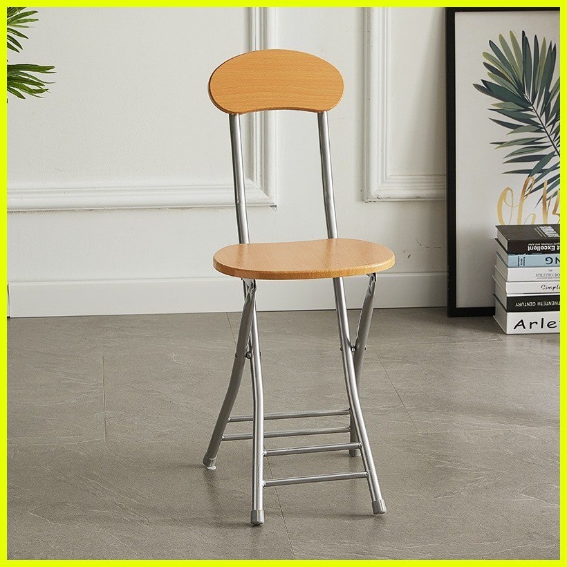 Foldable Nordic Chair With Back Rest Breakfast Kitchen Bar Stool Furniture Compact High Chair