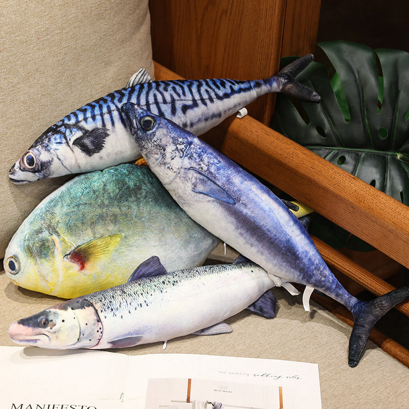 Simulated Marine Life Fish Series Plush Doll Pillow Realistic Pacific Saury Salmon Tuna Pompano Grouper Animal Plush Pillow Shopee Philippines