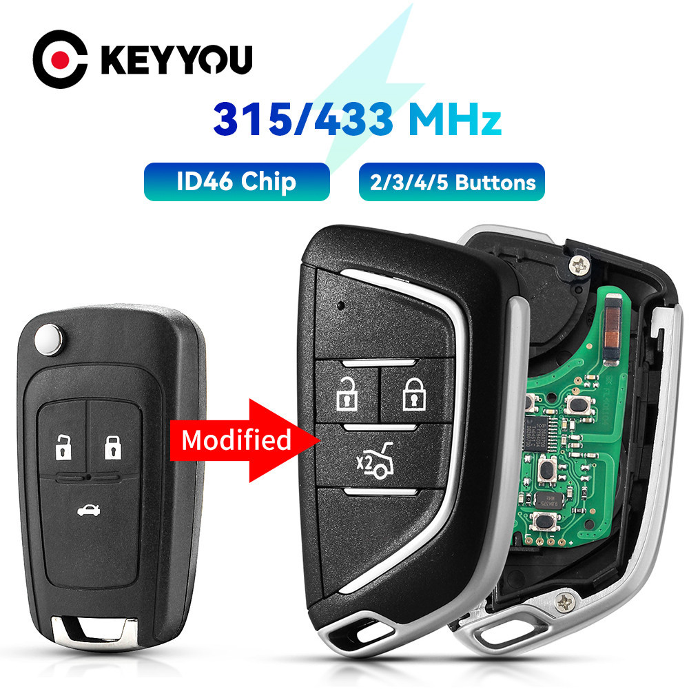 315/433MHz Modified Remote Car Key Control For Chevrolet Cruze Sail ...