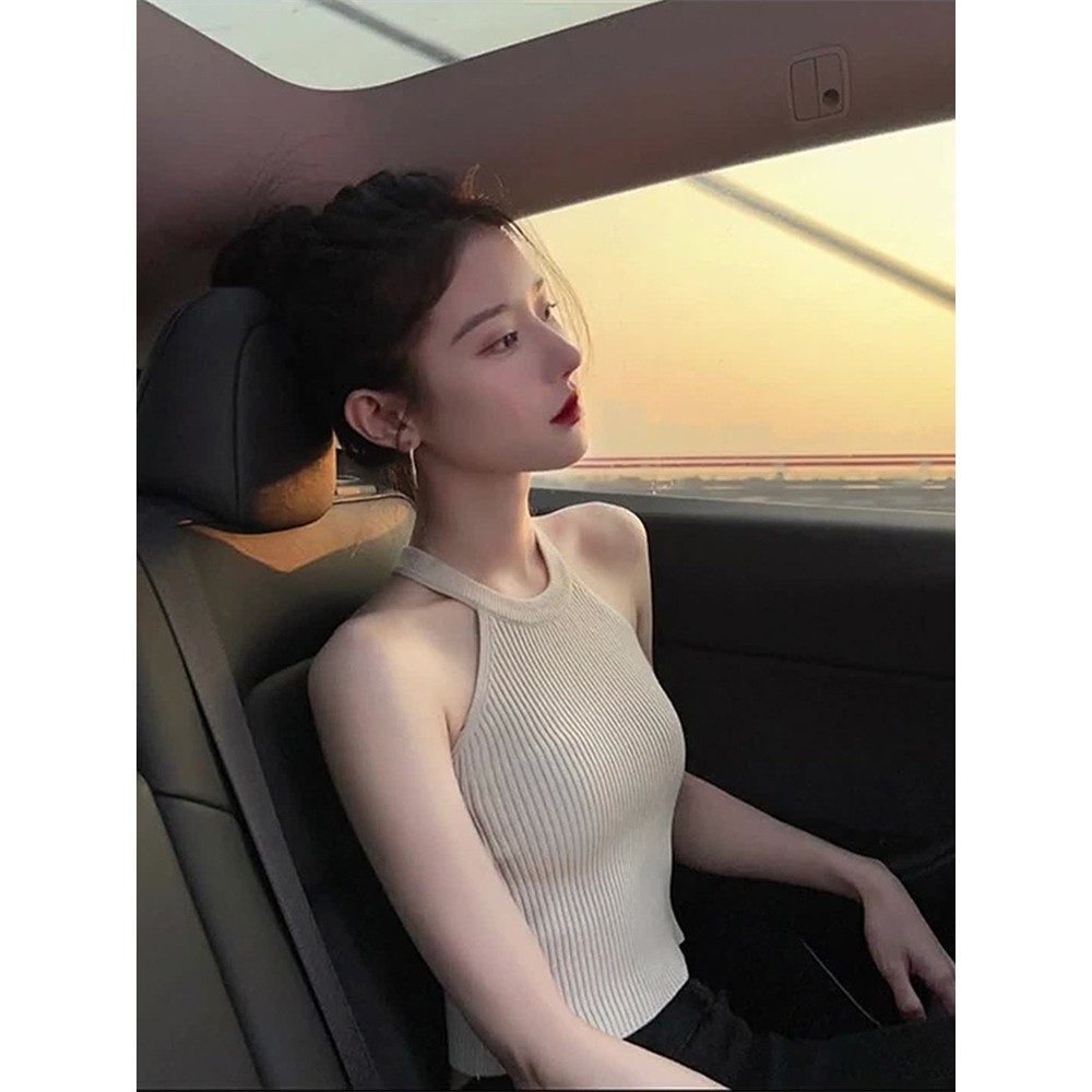 [1.3,000 People Collection] French Halter Neck I-Knit Sling Women ...