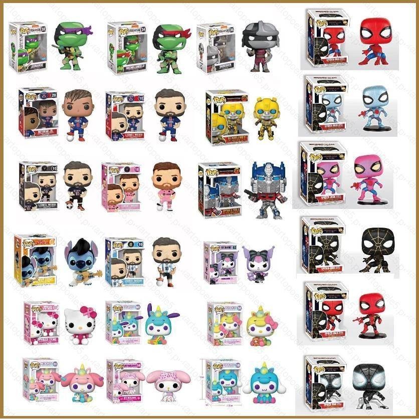 Sta5 10pcs FUNKO POP Action Figure Messi Mario TMNT Sanrio Barbie ...