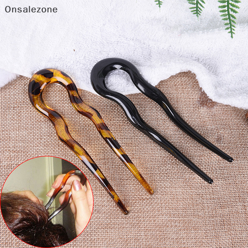 ONPH U Shape Traditional Resin Hair Pin Stick Original Retro Women Lady ...