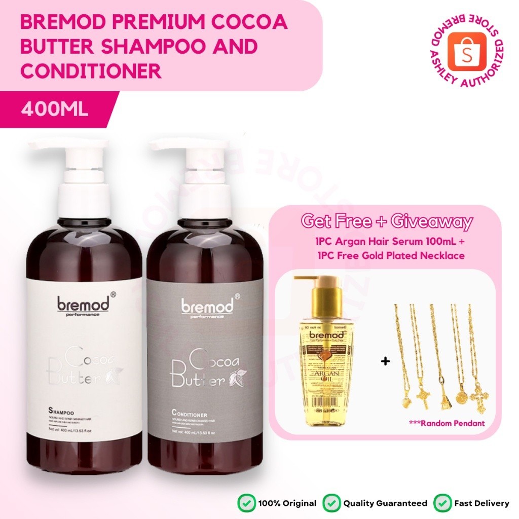 Bremod Cocoa Butter Shampoo+Conditioner+Serum Nourishing Moisturizing ...