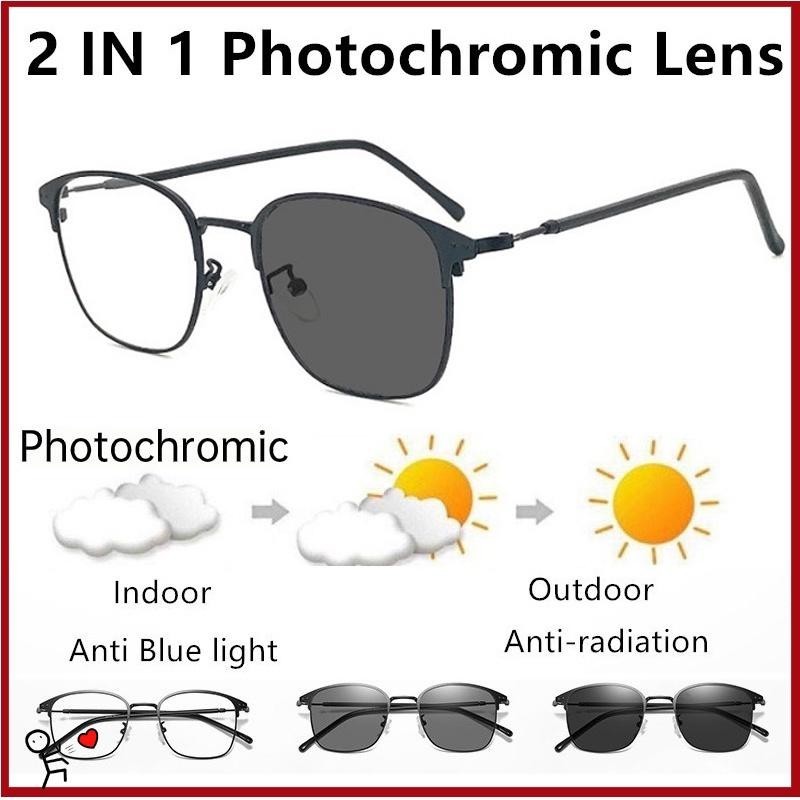 Photochromic Glasses Anti Radiation Metal Anti Blue Light Eyeglass for ...