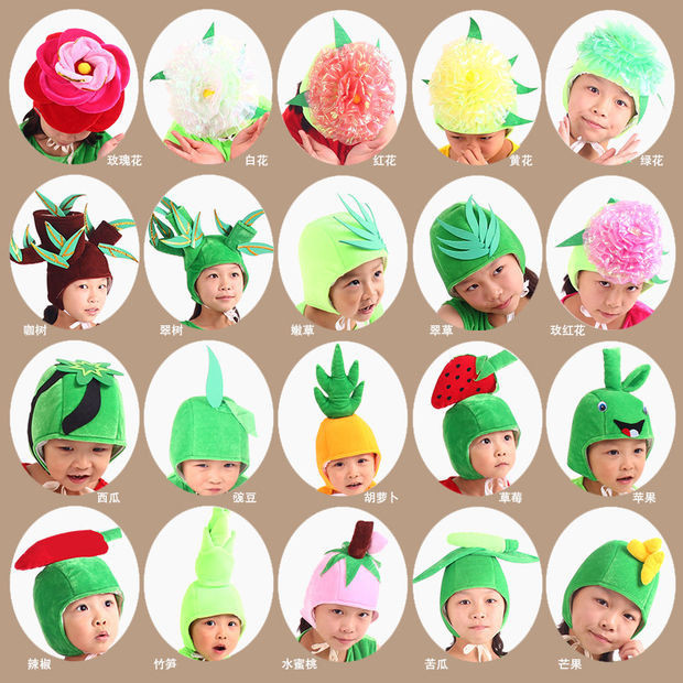 Children headwear Fruit and Vegetable Modeling Performance headdress ...