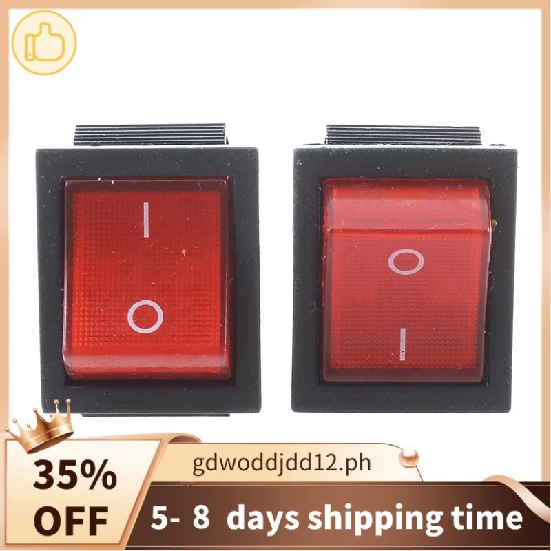 16A/250VAC 20A/125VAC Red Indicator Light 4 Pin ON/OFF DPST Rocker ...