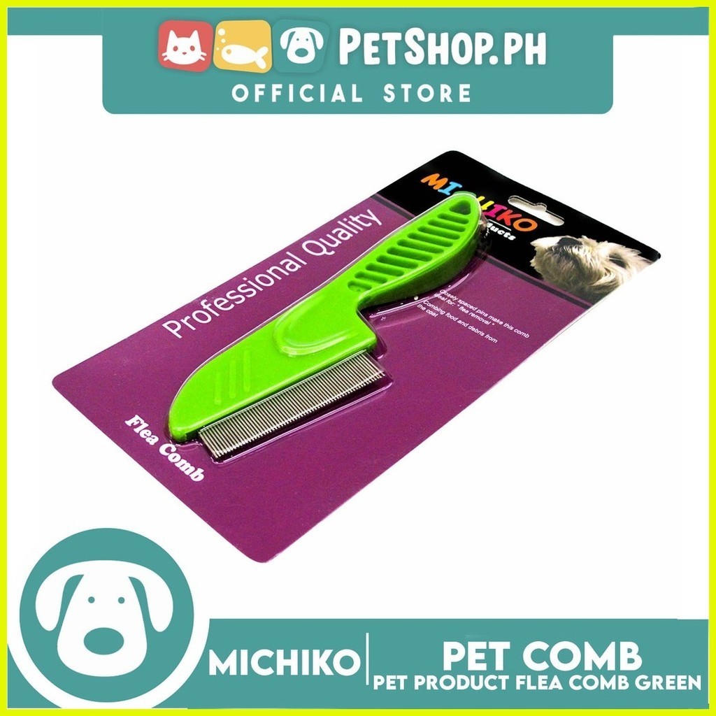 Michiko Pet Whisker Comb (Green) Pet Flea Comb, Pet Grooming Shopee