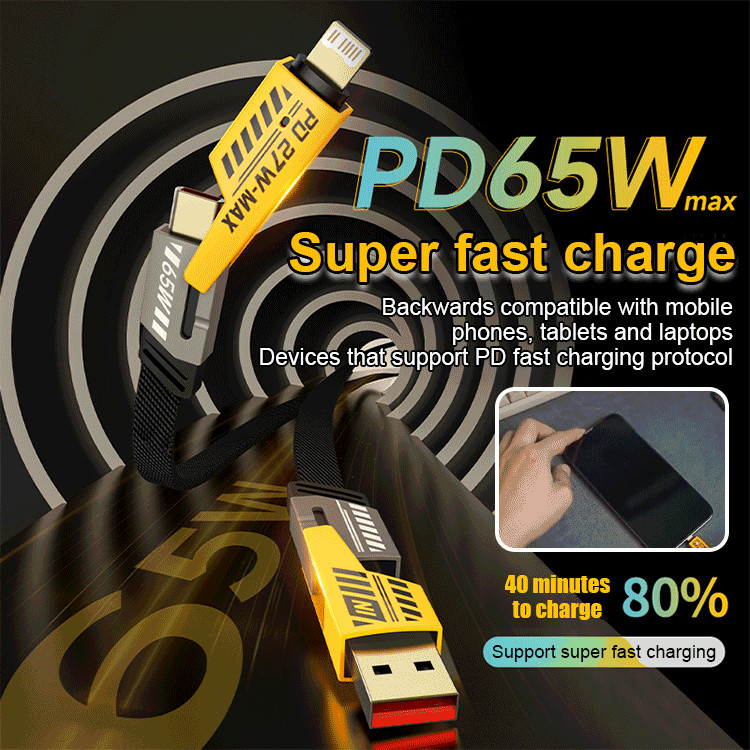 Four-in-one super fast charger data cable Extra long data cable ...