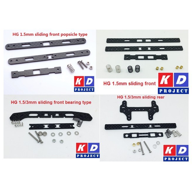 Mini 4wd parts HG sliding set front and rear only with 2spring(screws ...