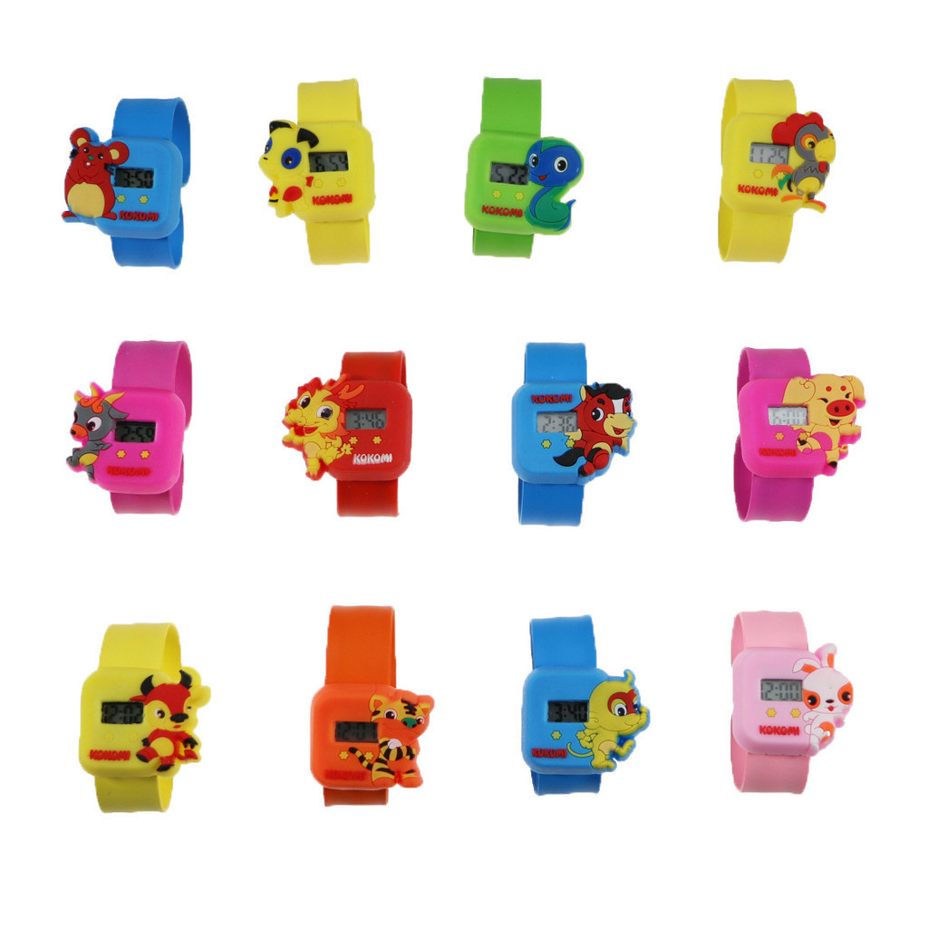 Cartoon Animal Digital Kids Pat Watch Electronic Cute Silicone Strap ...