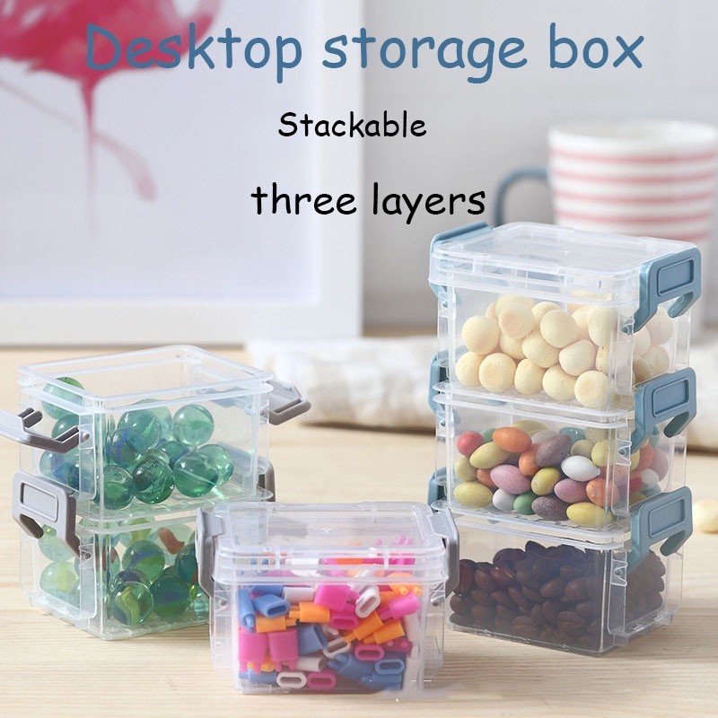 3pcs Cute Mini Stackable Storage Box PP Material Thickened Durable car ...