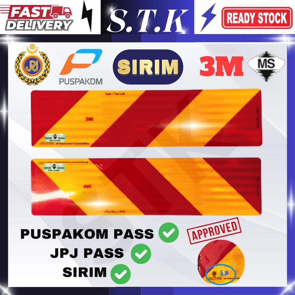1 Pair 3M Red Yellow Lorry Sticker SIRIM Reflective Sticker / Sticker ...