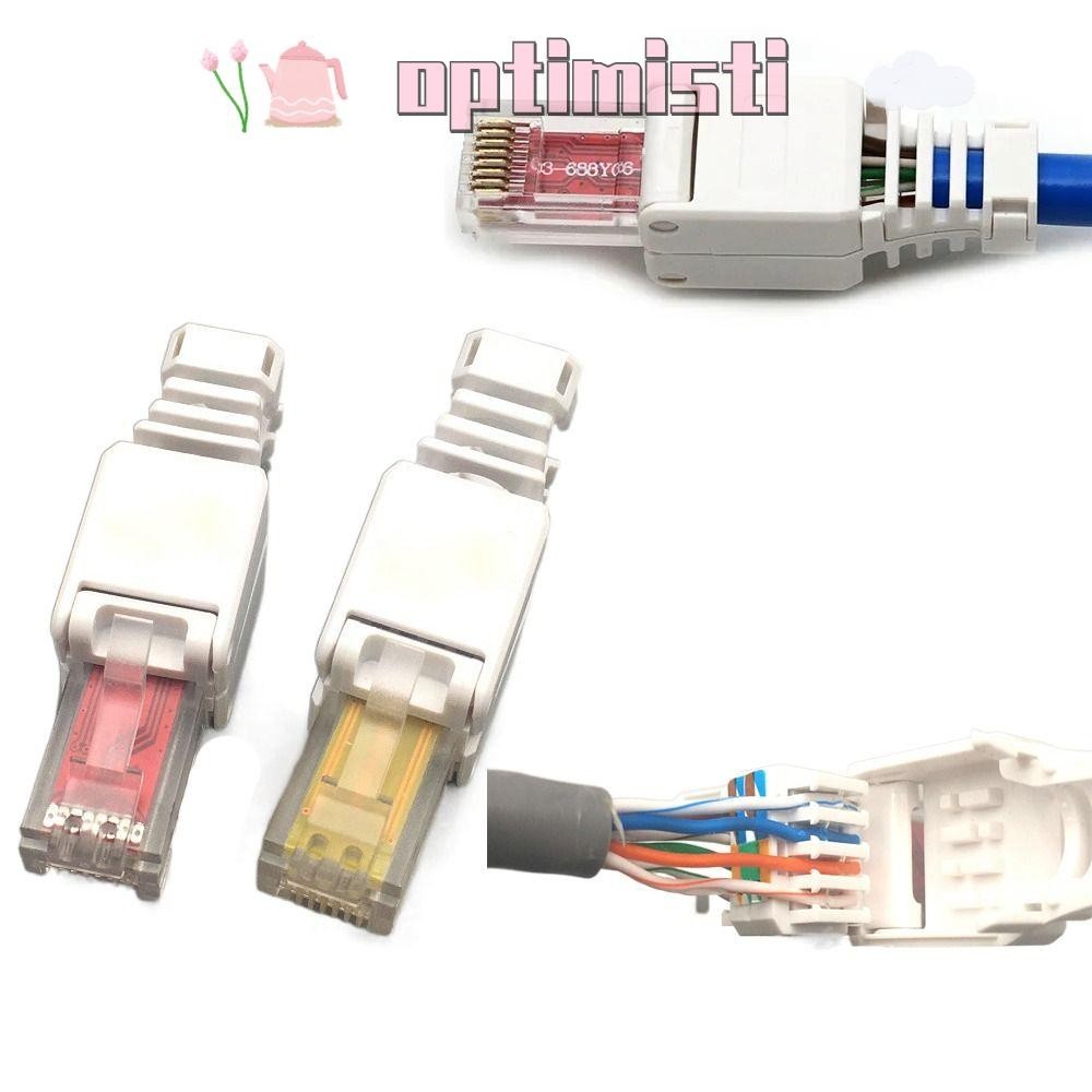 OPTIMISTI RJ45 CAT6 Connector, Installation Toolless Tool Free CAT6 ...