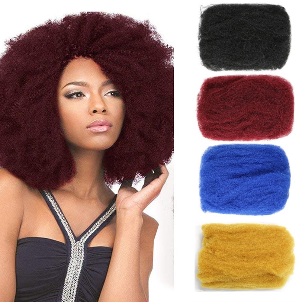 Colorful Reggae Hair Extensions Remy Bulk Hair Afro Kinky Curly ...