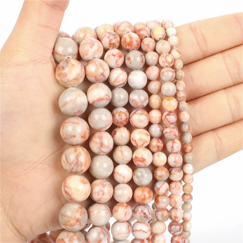 Natural Stone Beads Red Crack beads For Jewelry Making DIY Bracelet 4 6 ...