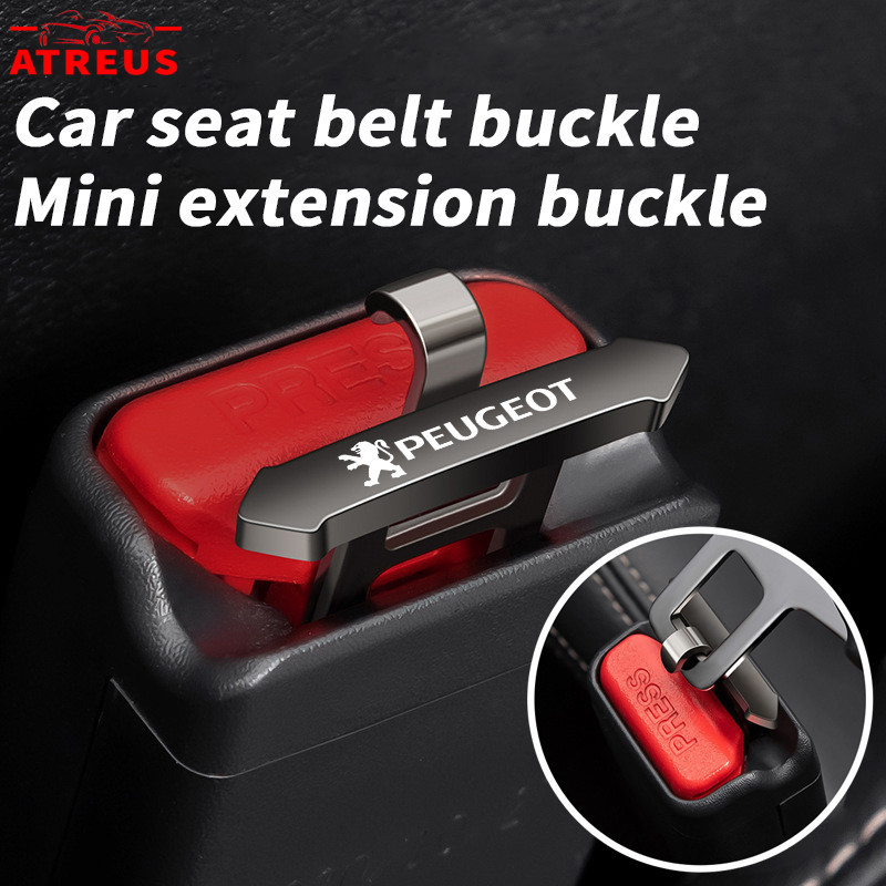 1/2Pcs Peugeot Car Seat Belt Dual Use Extension Buckle Car Mini Safety Seat Belt Buckle Clip