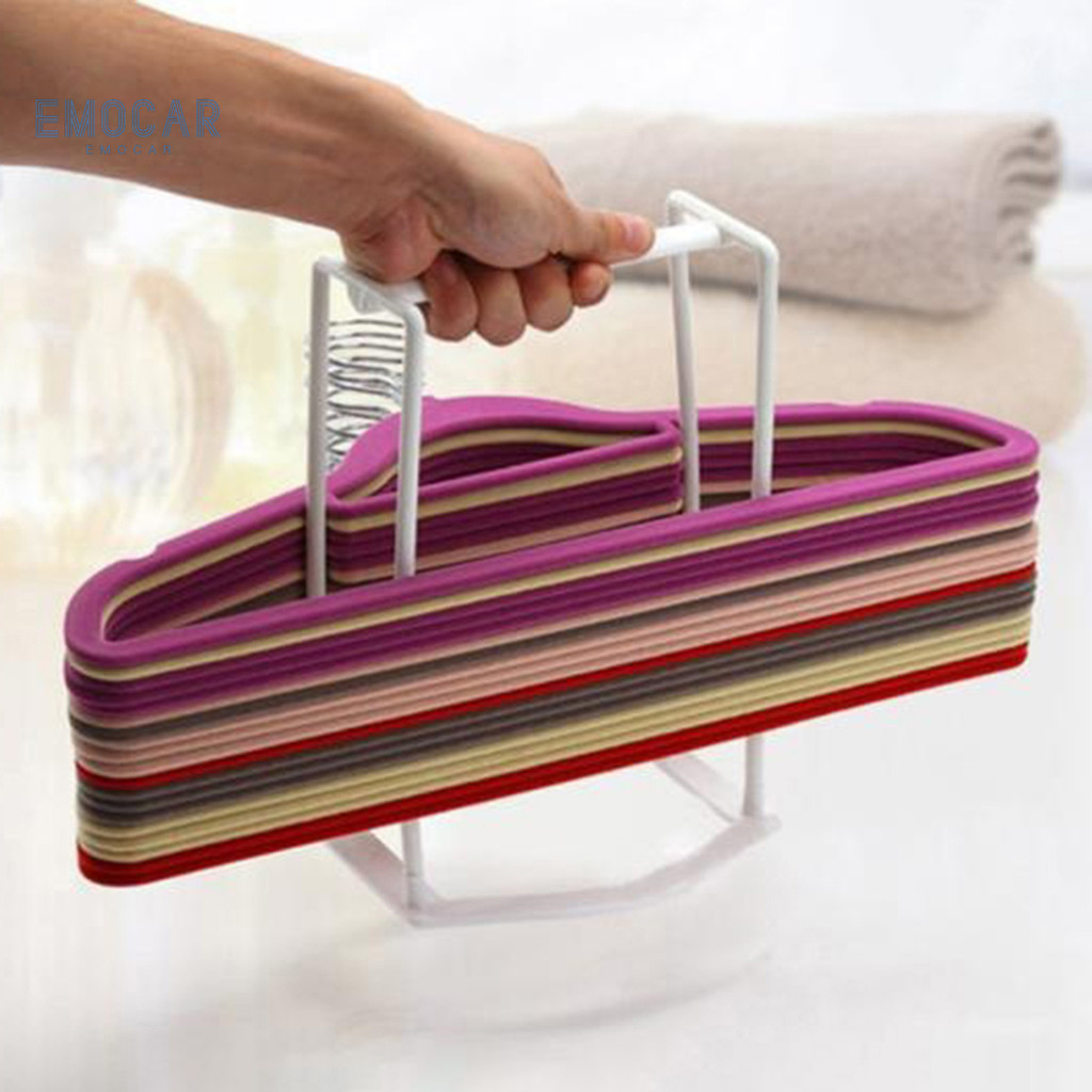 EMH-Clothes Hanger Organizer Space-saving PP Hanger Stacker Rack with ...