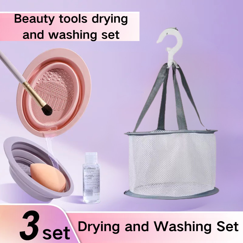 Makeup Brush Cleaning Tool Set, Beauty Egg Cleaning Artifact, Powder