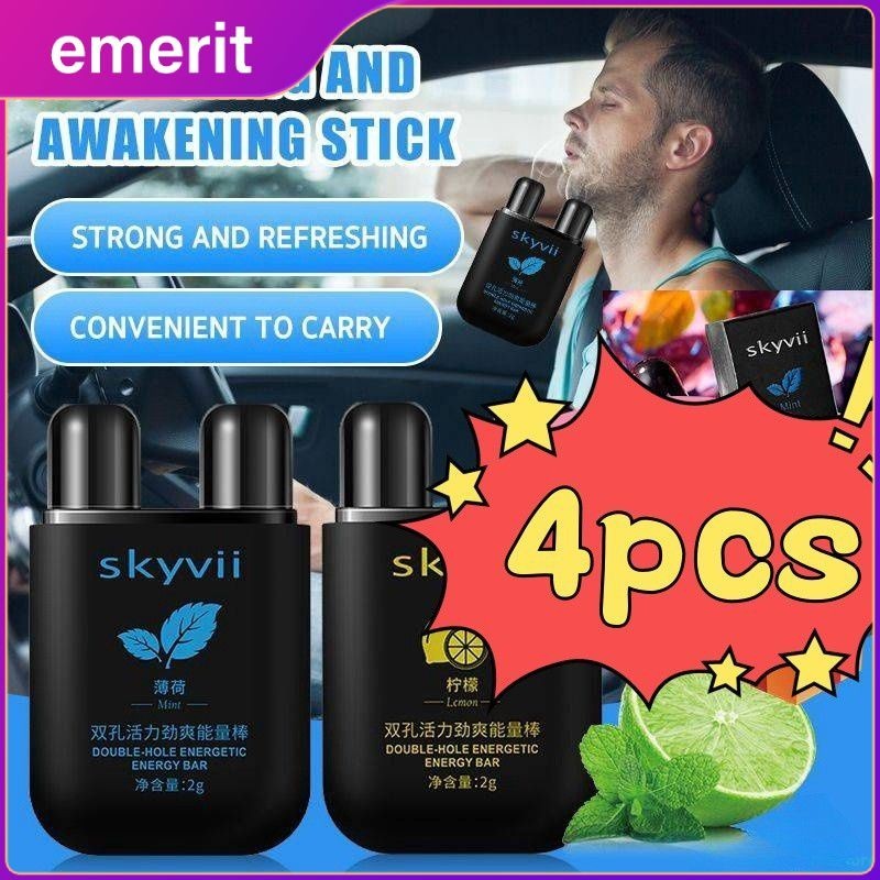 4pcs Skyvii Double Hole Vital Oil Energy Bar Cool Nostril Nasal Inhaler ...