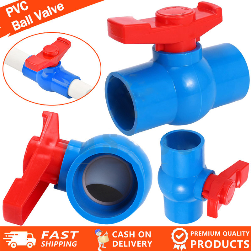 Buy Midline Valve PVC Ball Valve Blue T-Handle For Potable Water 3 In Solvent Connections White Plastic