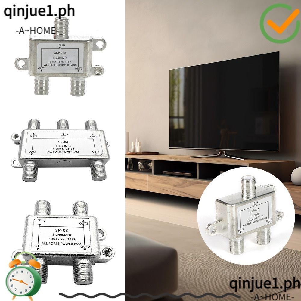 QINJUE1 TV Antenna Satellite Splitter, 5 to 2400MHz Ftype Socket