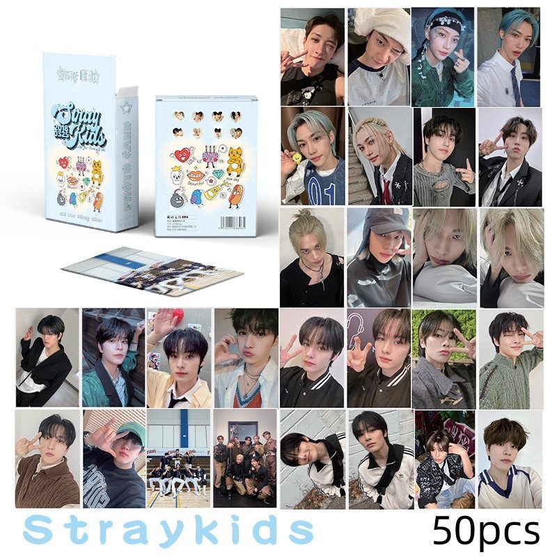 50-55pcs STRAY KIDS Holographic Laser Lomo cards Perfect Day with SKZ ...