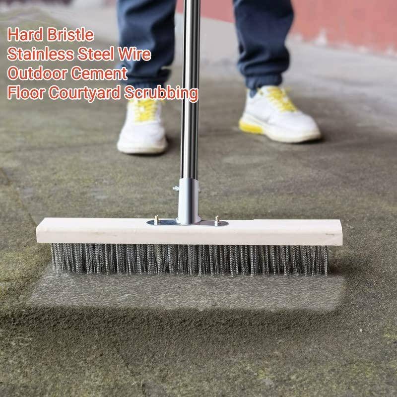 20/30/50cm Steel Wire Floor Brush with Long Handle for Floor Hard Iron ...