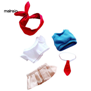 [ma] 1 Set 20cm Doll Clothes Red Tie Blue Vest College Style Mini 