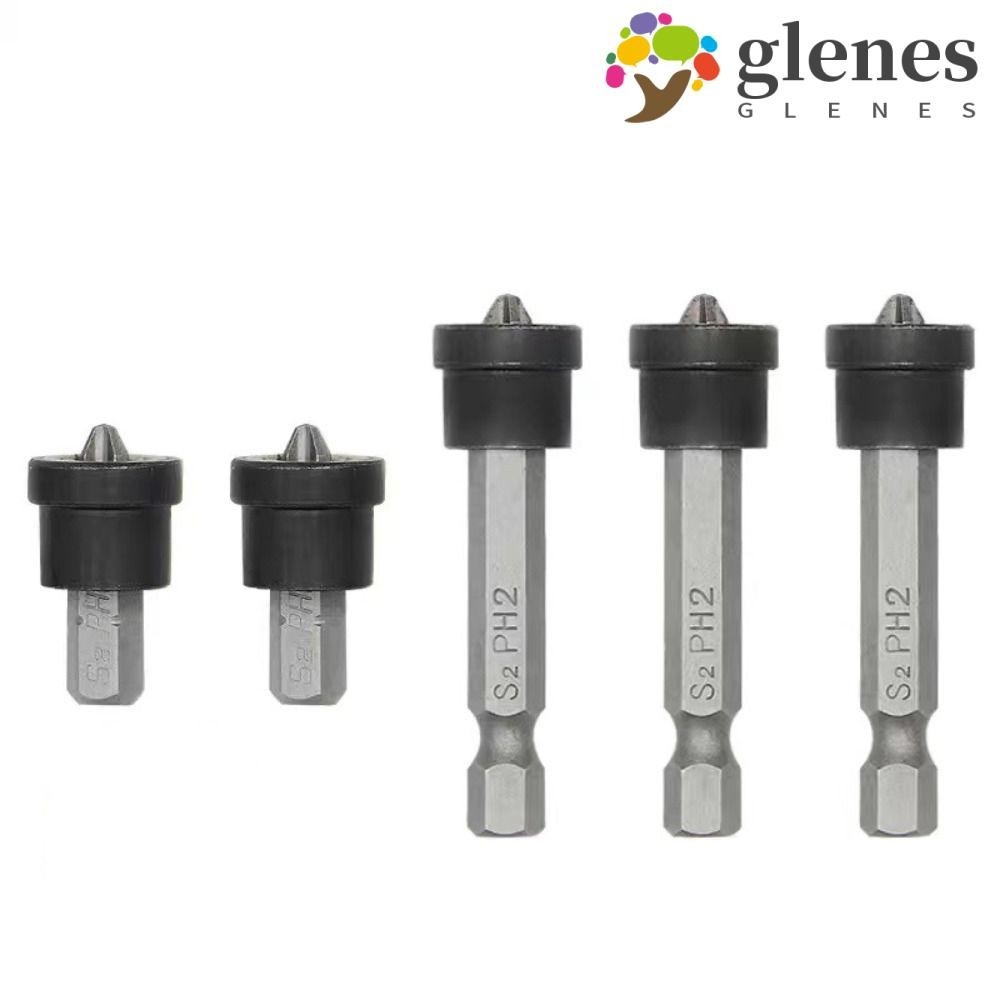 GLENES Gypsum Board Screwdrive Head Magnetic Hex Shank Positioning Bit Batch Head Durable 1