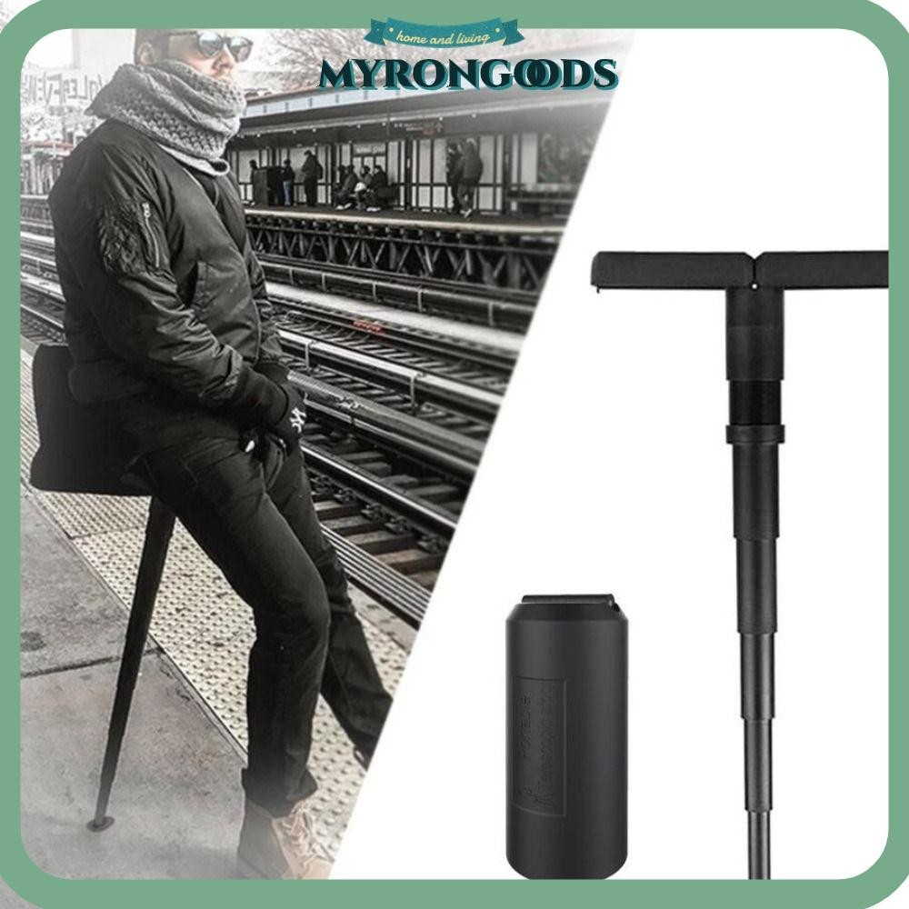 MYRONG Folding Chair, Adjustable Portable Queue Portable Seat, Black