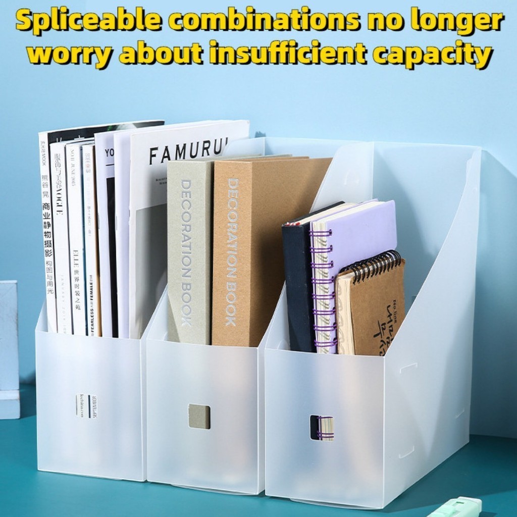 PP Magazine File Holder Desk Organizer Magazine Rack Clear Vertical ...
