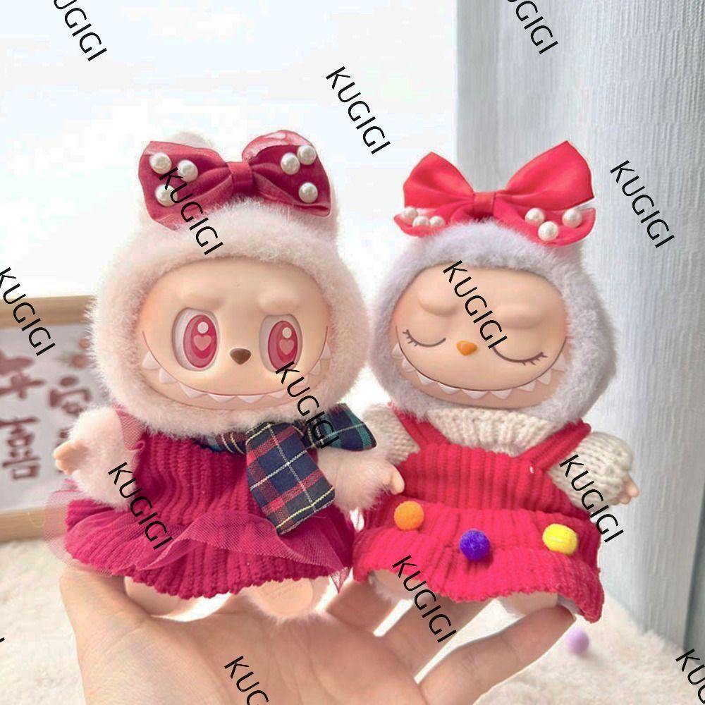 KUGIGI Labubu Doll Clothes, Cat Ears Plush Labubu Skirt, Cute Handmade ...