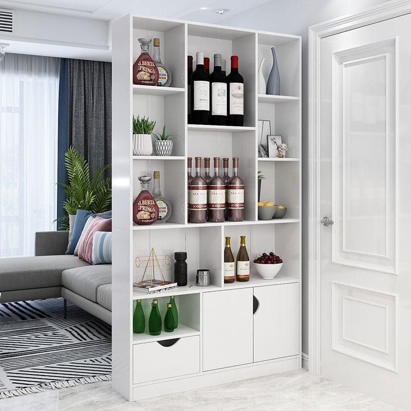 View of Minimalist Modern Wine Cabinet Wall-mounted Dining Room Bar Cabinet ...