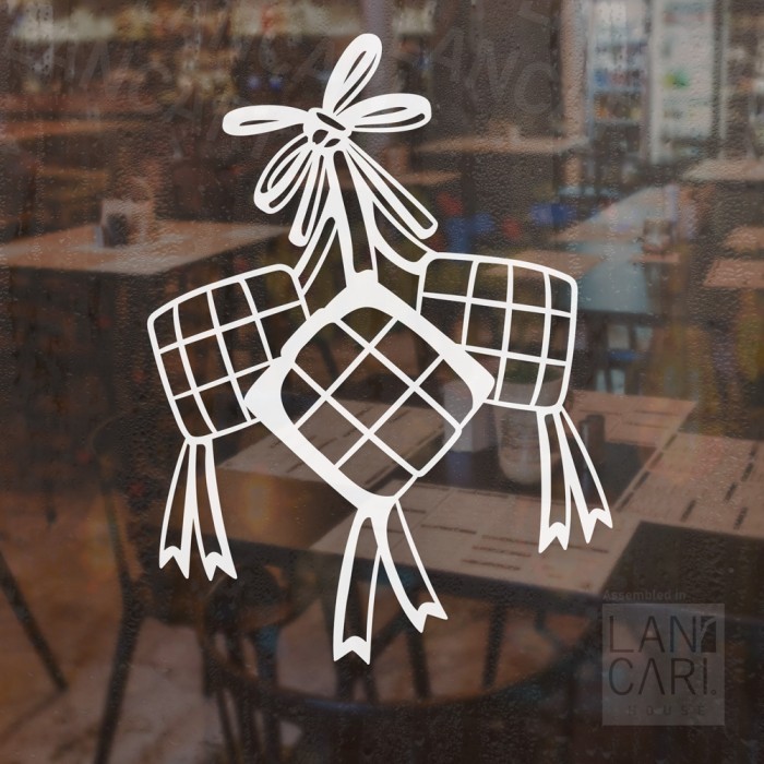 Ketupat decoration cutting stickers Kupat rice cake Lontong Eid al-Fitr ...