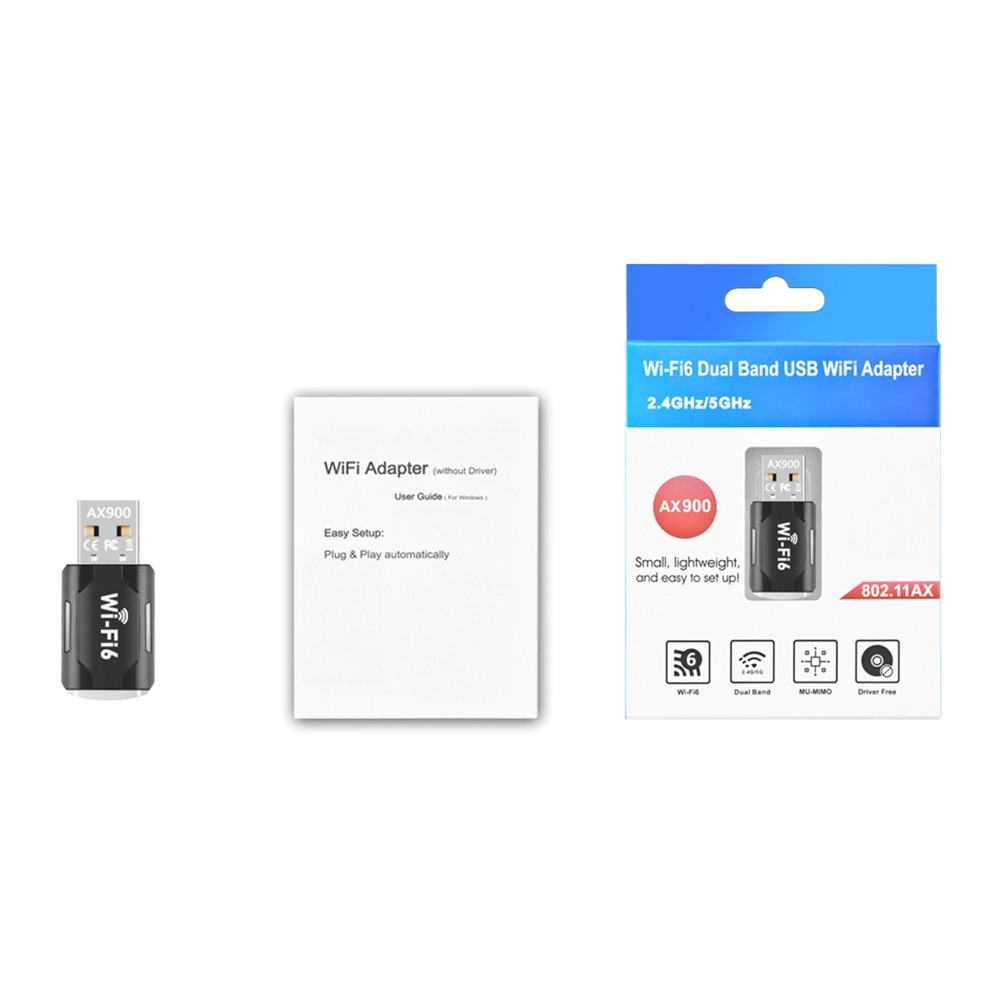 WiFi6 Smart Network Card 900Mbps USB Network Card WiFi Adaptador for PC ...