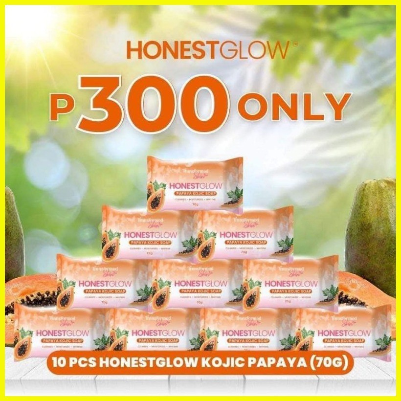 HonestGlow Honest Glow Kojic Papaya Soap 70g Bundle Soap with freebie ...