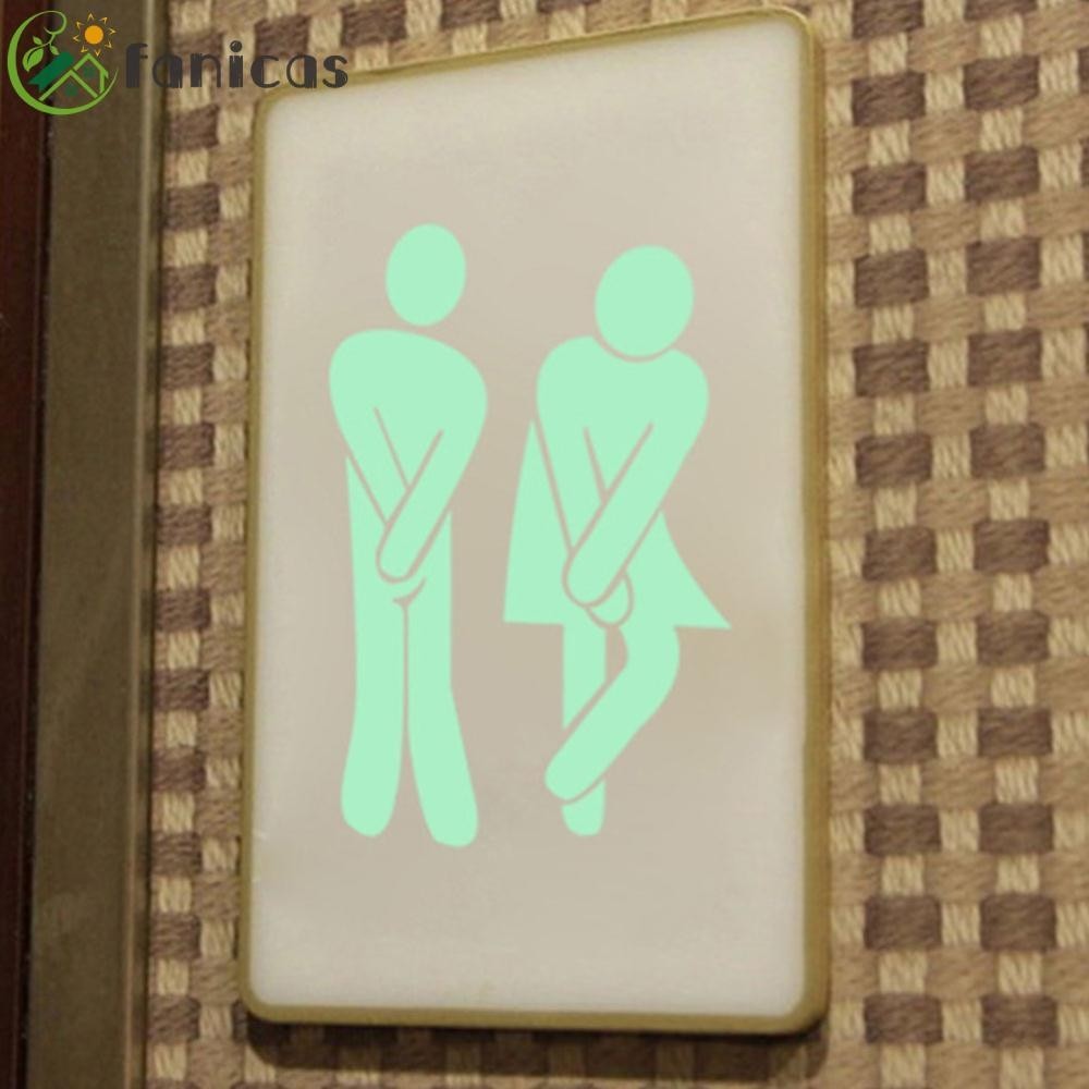 WC Sticker Waterproof Luminous Post Pictures Door Sign Toilet stickers ...