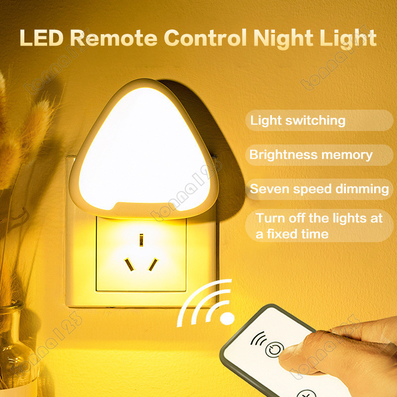 LED plug-in triangular night light remote control photoelectric ...