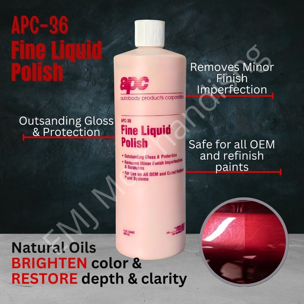 EMJ APC Fine Liquid Polish 1 US Quart/946ml & 550ml (APC Wax) Auto ...