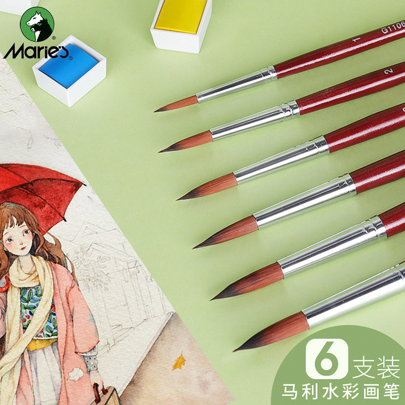 Magritte nylon sharproundnib brushes for gouache/acrylic painting/oil