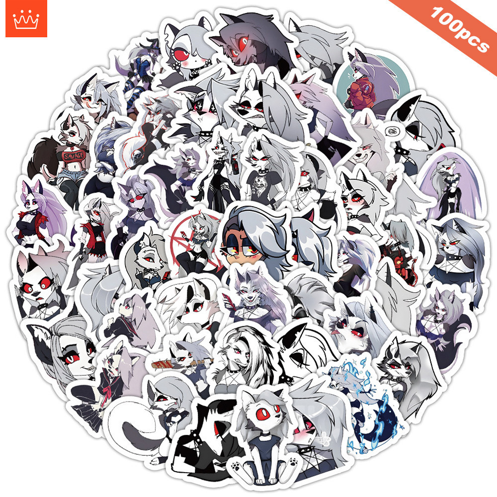 J· HELLUVA BOSS Loona Stickers Set Cartoon Graffiti Waterproof Decals ...