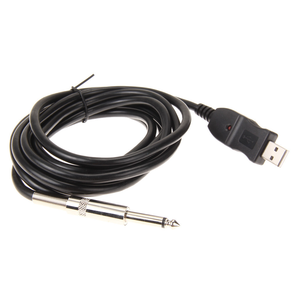 Guitar Bass 1/4'' 6.3mm To USB Link Connection Instrument Cable Adapter ...