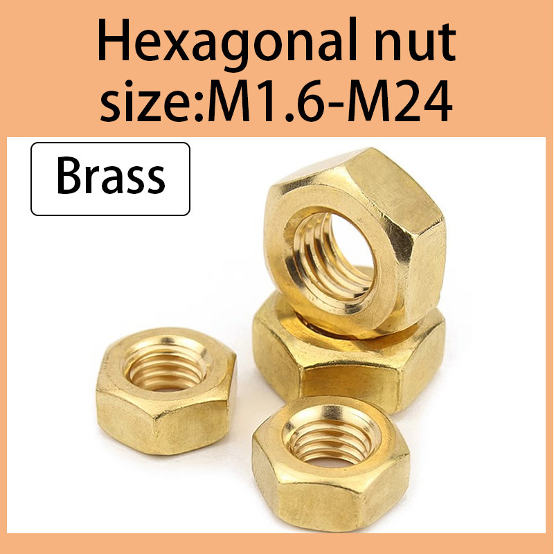 Brass Hexagonal Nut Copper Tightening Nut Screw Cap M1 4 M1 6 M2 M3