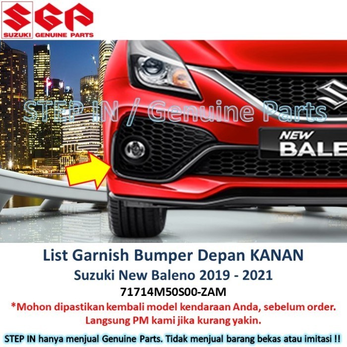 HITAM List garnish Front Bumper Right Left SUZUKI NEW BALENO 2019 2020