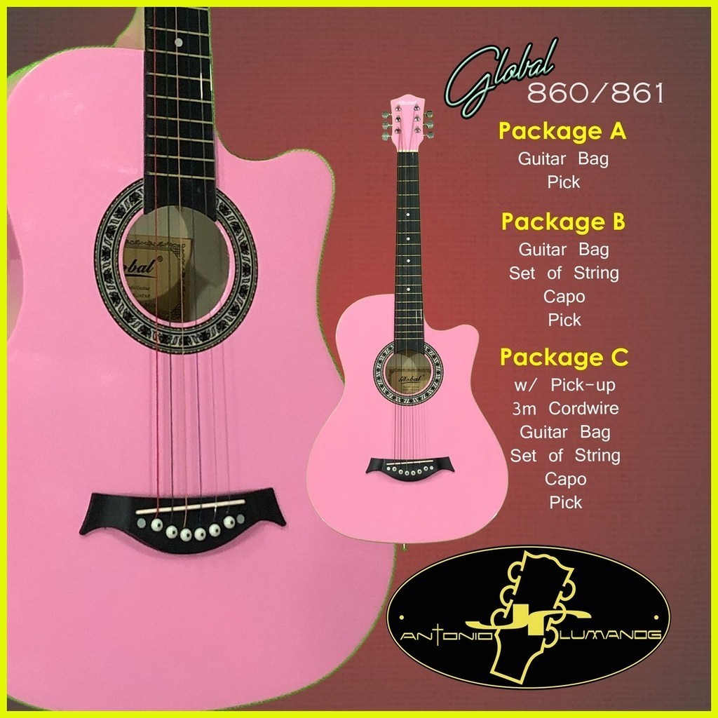 GLOBAL AW-860/861 ACOUSTIC GUITAR (38 INCHES) BY: ANTONIO LUMANOG JR ...