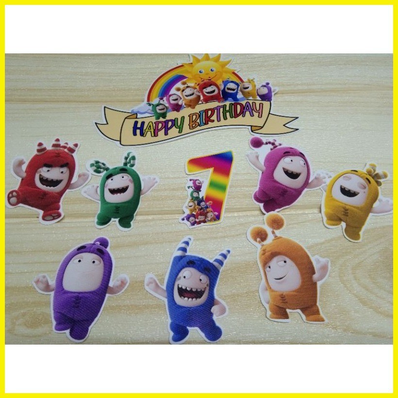 ۞ ⚽︎ Cake topper with free name and age (Oddbods themed) | Shopee ...