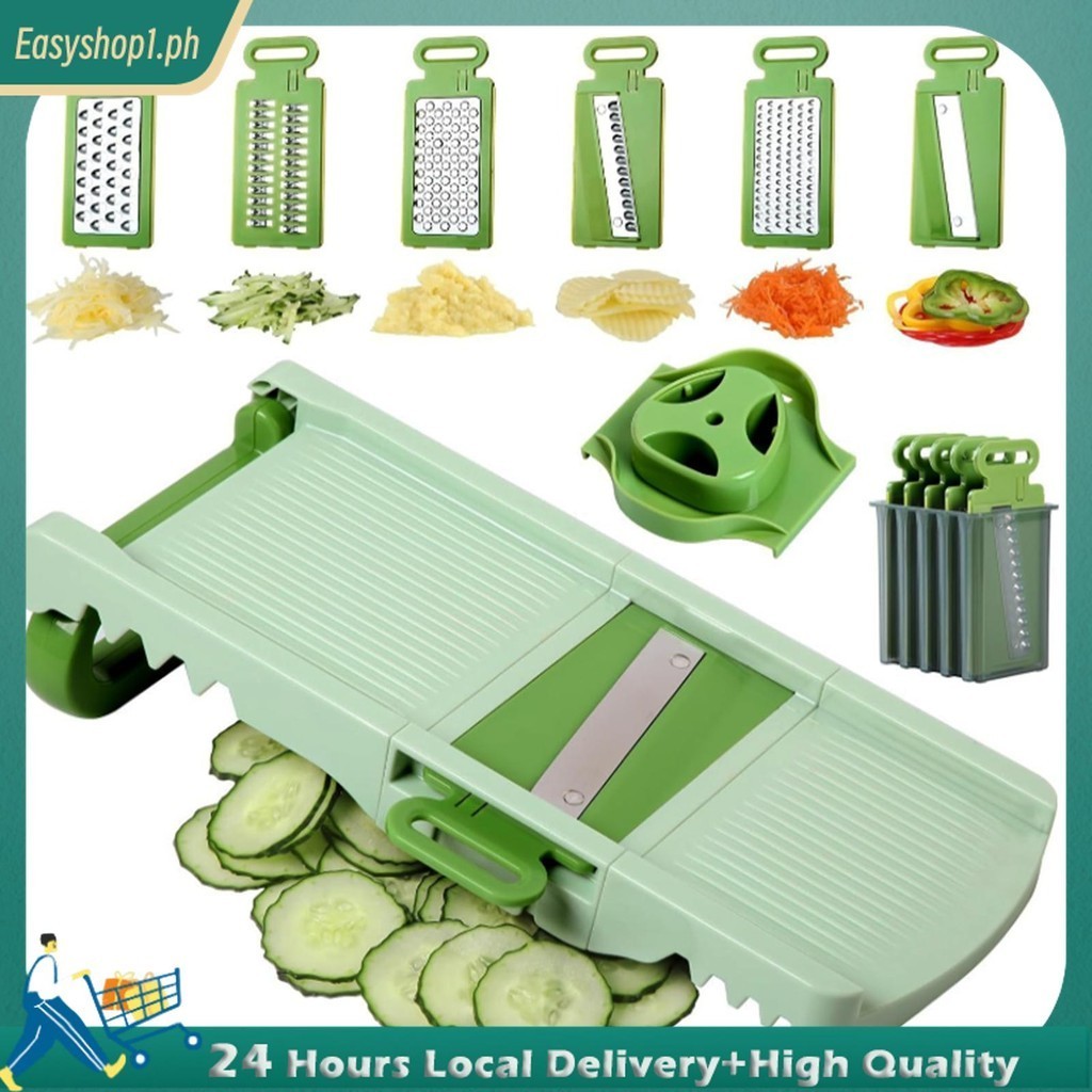 Mandoline Slicer with 6 Blades Multifunctional Mandoline Food Slicer with Hand Holder Foldable