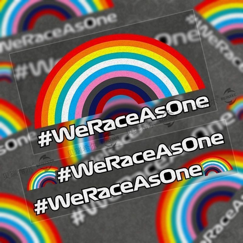 Creative Rainbow F1 Safety Car Interior Decoration Sticker Body Window